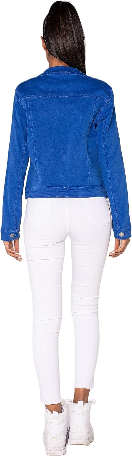 Nina Carter J212 Damen Jeansjacke Übergangsjacke Leichte Waschungseffekt Denim Casual Jacke M Königs