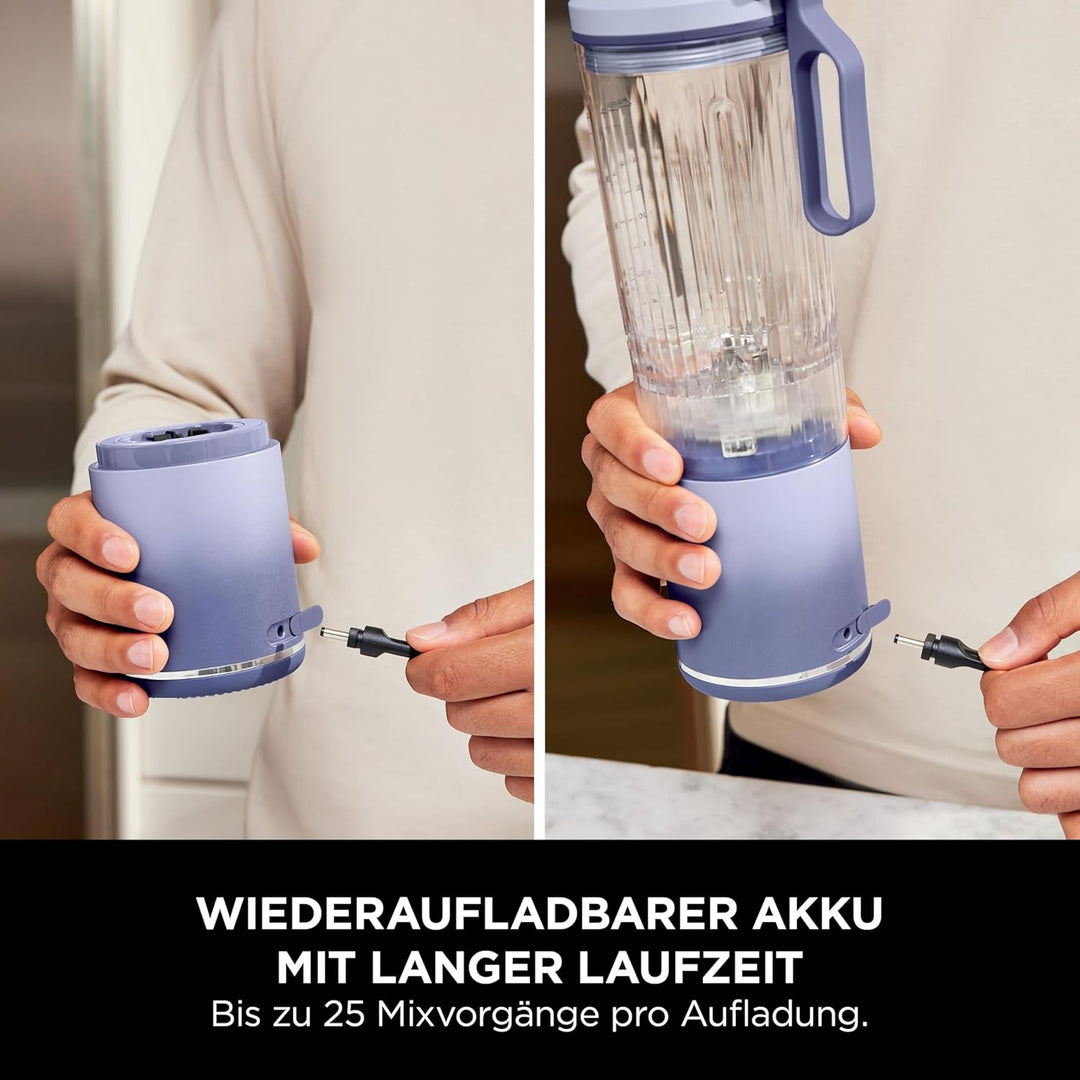 Ninja Blast Max Tragbarer Mixer/Blender/Smoothie Maker, 570 ml, wiederaufladbar, Mixbecher & auslauf