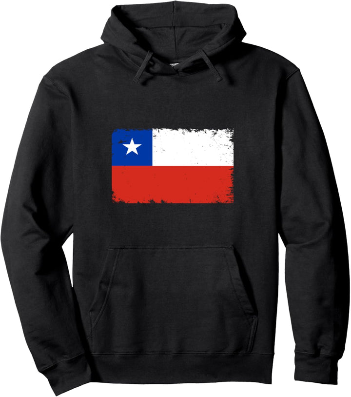 Chile Karte mit Herzschlag Vintage Flagge Chile Pullover Hoodie