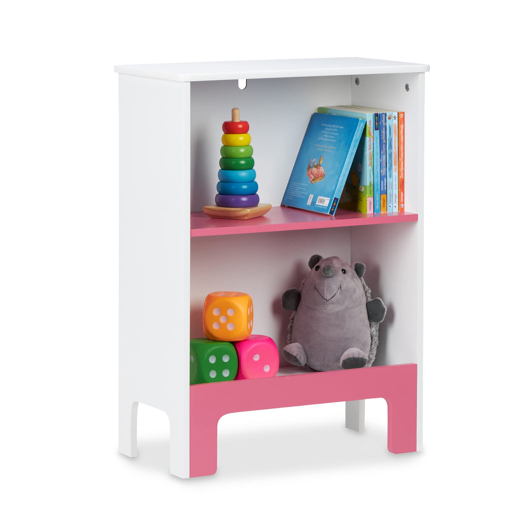 Relaxdays Kinderregal, 2 Fächer, HxBxT: 66x48x24 cm, für Bücher &amp; Spielsachen, Spielzeugregal Kinder