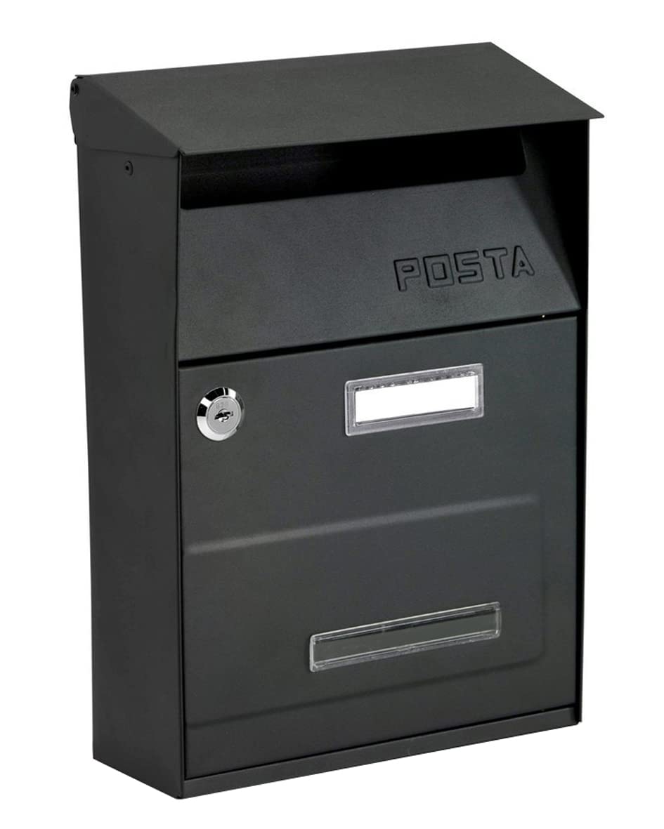 Kippen 10006HN Briefkasten Modell Next, Farbe: Schwarz, Masse: 320 x 220 x 100 mm