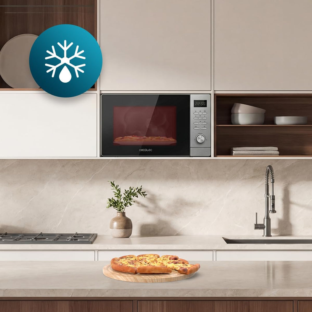 Cecotec Mikrowelle Proclean 5005 Silver. 20 Liter Fassungsvermögen, 700W Leistung, 3DWave-Technologi