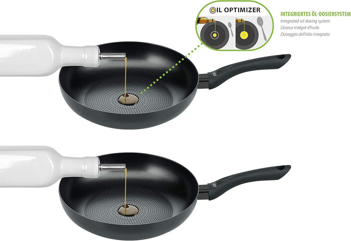 Elo Smart Life Bratpfanne Ø 20 cm mit Wabenboden, Pfanne mit Öl-Dosiersystem, geeignet füralle Herda