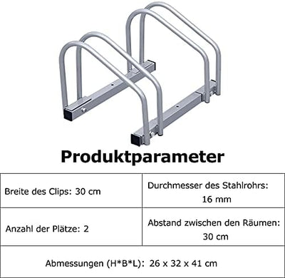 Joparri Fahrradständer für 2 Fahrräder, 35-55 mm Reifenbreite, Mehrfachständer Aufstellständer Radst