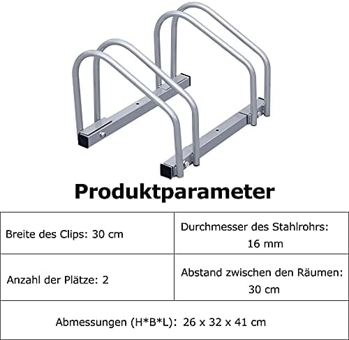 Joparri Fahrradständer für 2 Fahrräder, 35-55 mm Reifenbreite, Mehrfachständer Aufstellständer Radst