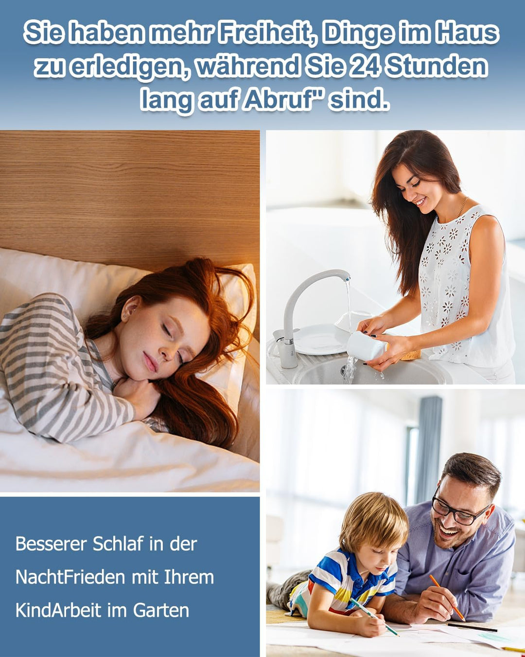 Notrufknopf FüR Senioren SOS Alarm Notruf Knopf Wasserdicht Pflegeruf Batterieversion Vibrations-Pag
