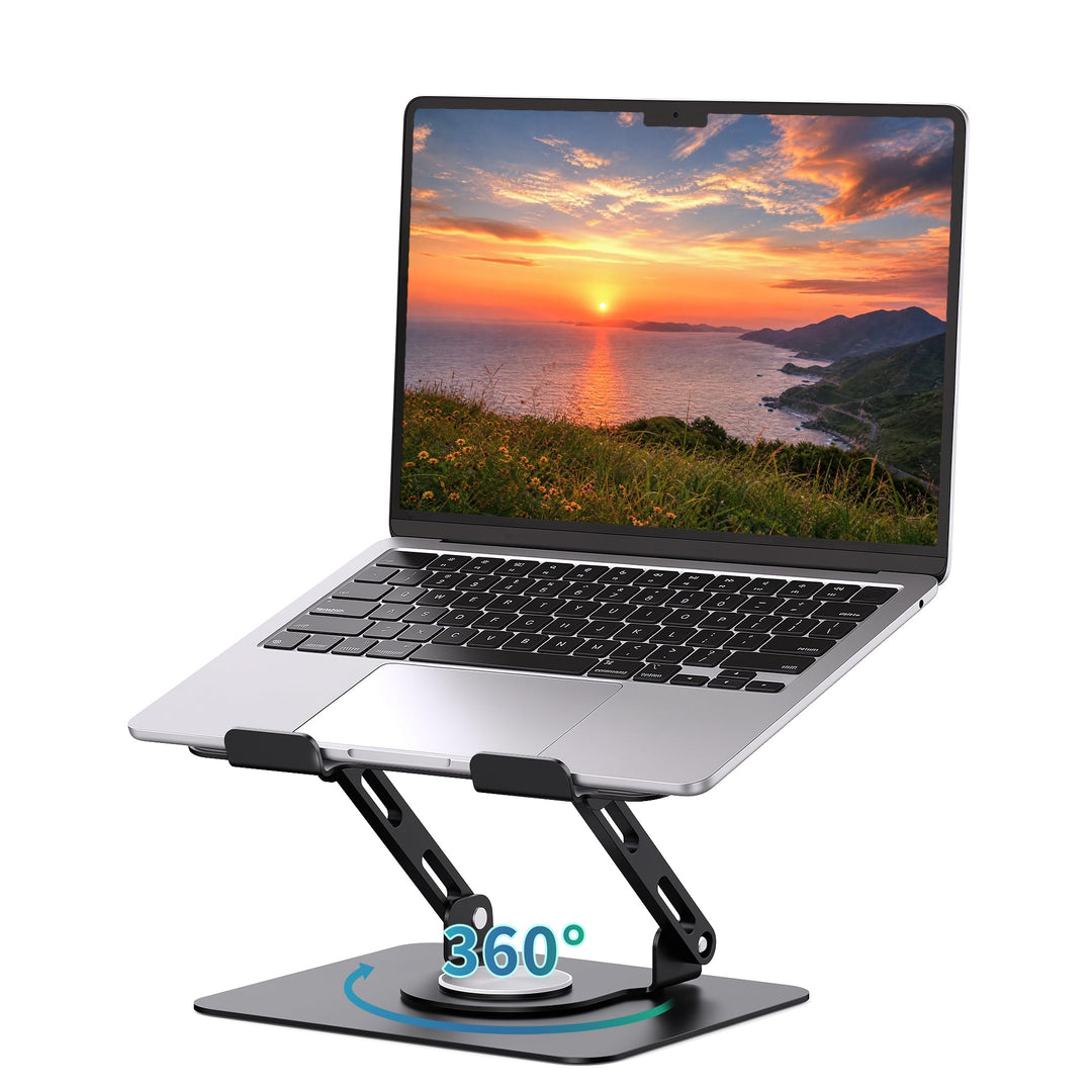 SOUNDANCE Laptopständer mit 360° drehbarer Basis, Ergonomische Computererhöhung für Schreibtisch, Ei