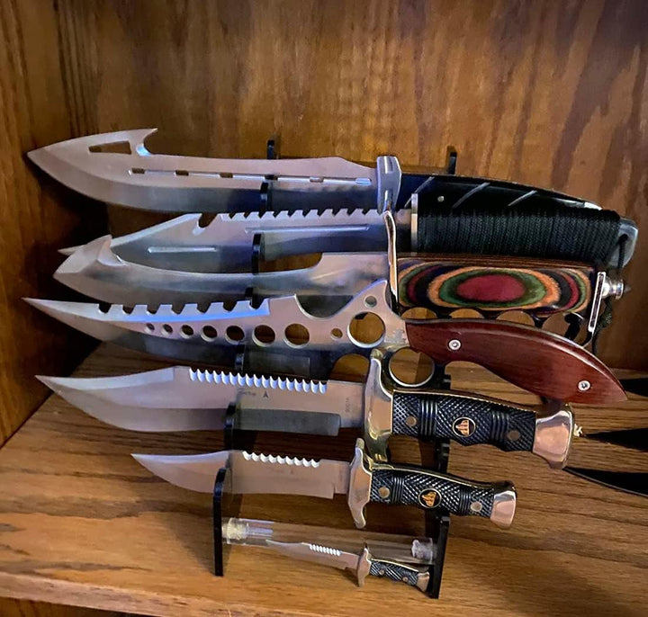 Messerständer, Messerhalter, Messer-Präsentationsständer, Messer-Vitrine, Sammlerstück, Messer-Präse