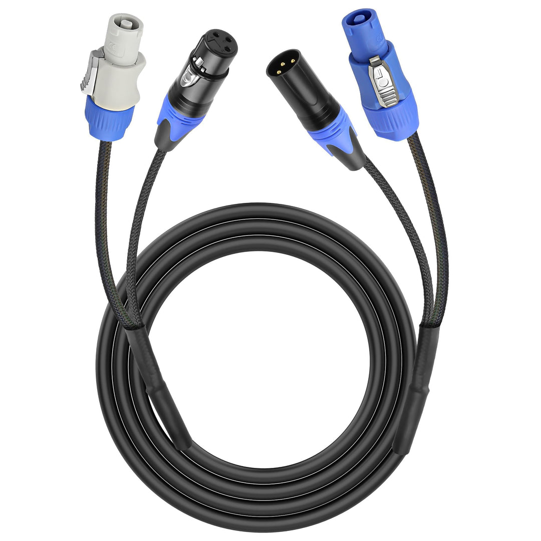XMSJSIY PowerCon/XLR Power Audio Combo Link Kabel 16AWG 3-Pin PowerCon AC Eingang zum Ausgang 22AWG