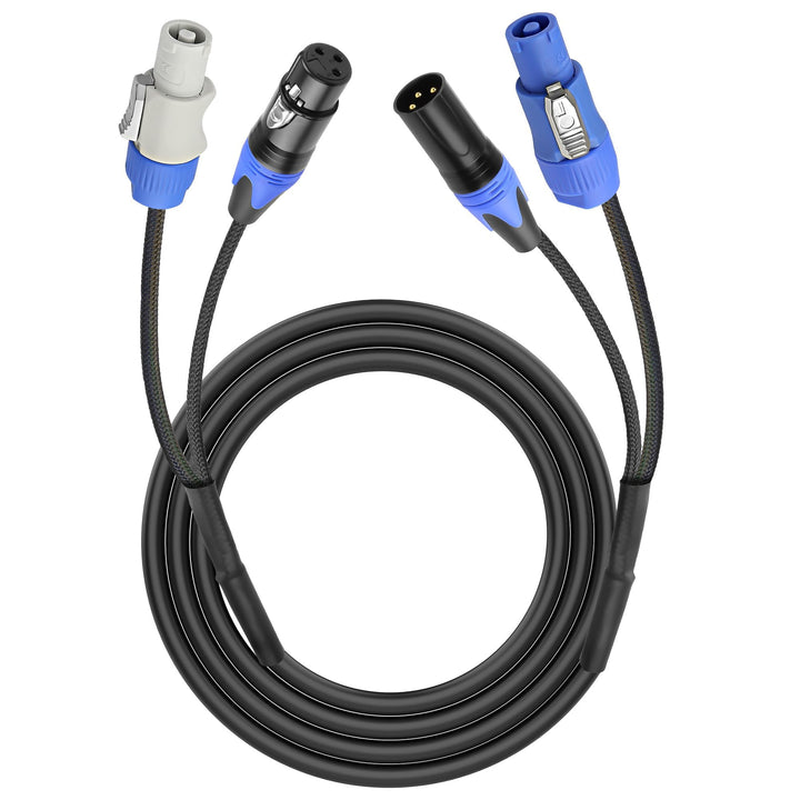 XMSJSIY PowerCon/XLR Power Audio Combo Link Kabel 16AWG 3-Pin PowerCon AC Eingang zum Ausgang 22AWG
