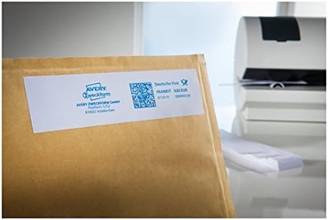 AVERY Zweckform 3434 Frankier-Etiketten (Papier matt, 1.000 Etiketten, 128 x 38 mm) 1 Pack weiss, 1.
