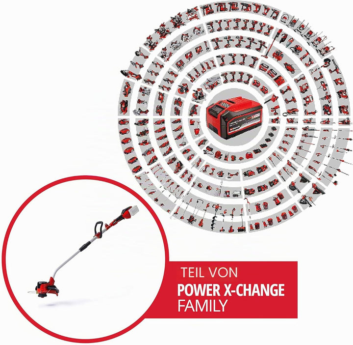 Einhell Akku-Rasentrimmer GE-CT 36/30 Li E - Solo Power X-Change (Lithium Ionen, 2x18 V, 9.000 U/min