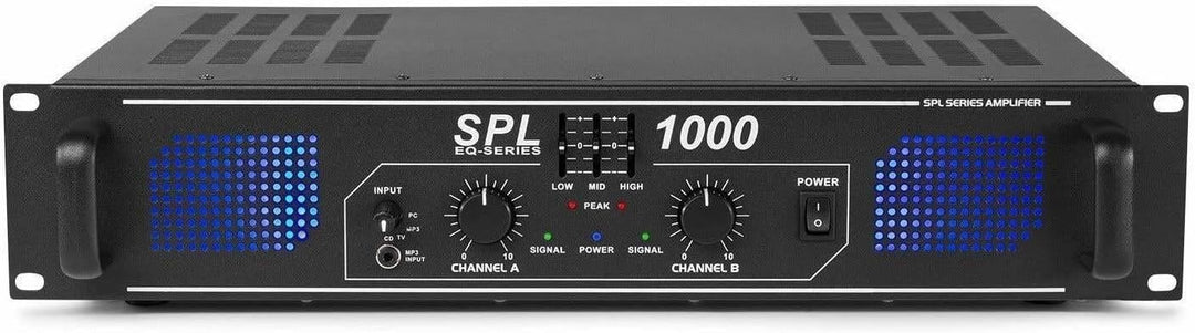 Skytec SPL 1000 2.0Kanäle Haus Verkabelt Schwarz - Audioverstärker (2.0 Kanäle, 0,5%, 95 dB, 500 W,