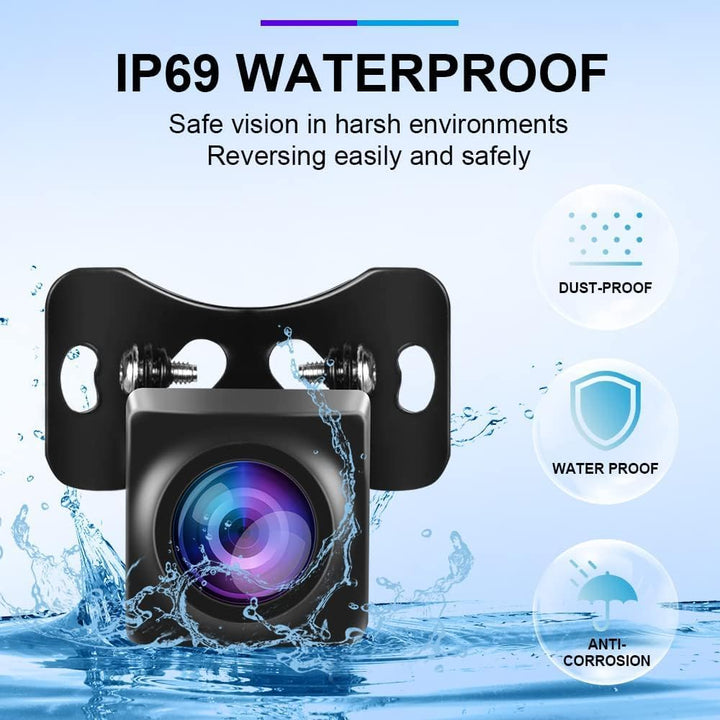 CAMECHO Full Colour HD Rückfahrkamera 4PIN für Tragbares Autoradio Kit, IP69 wasserdichte Nachtsicht