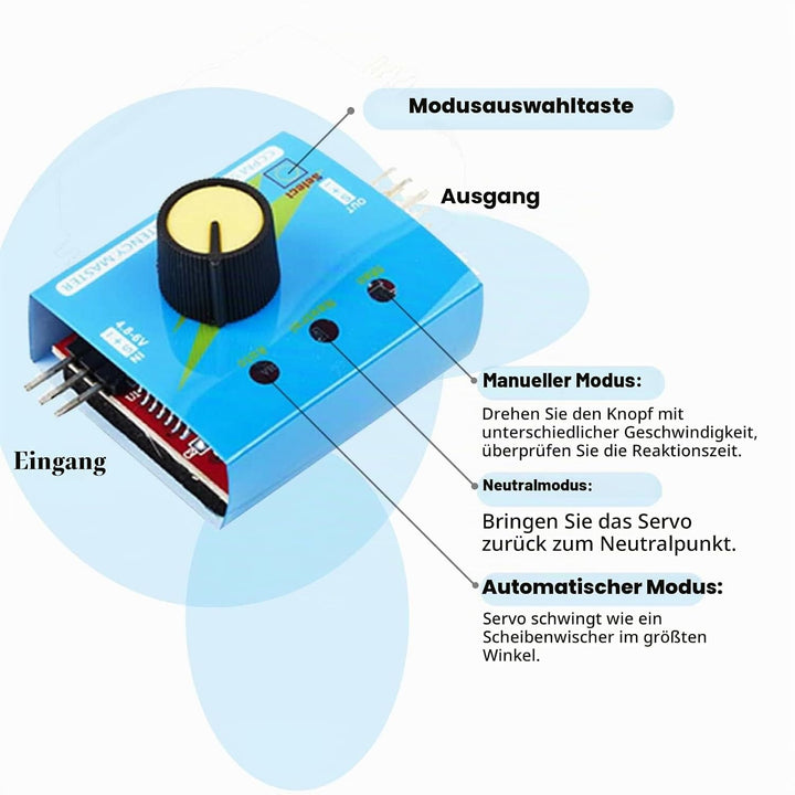 Micro Servo Tester Kit,9g Servo Motor 360°+3CH Digital Servo Tester ESC Speed Controller Checker+AA
