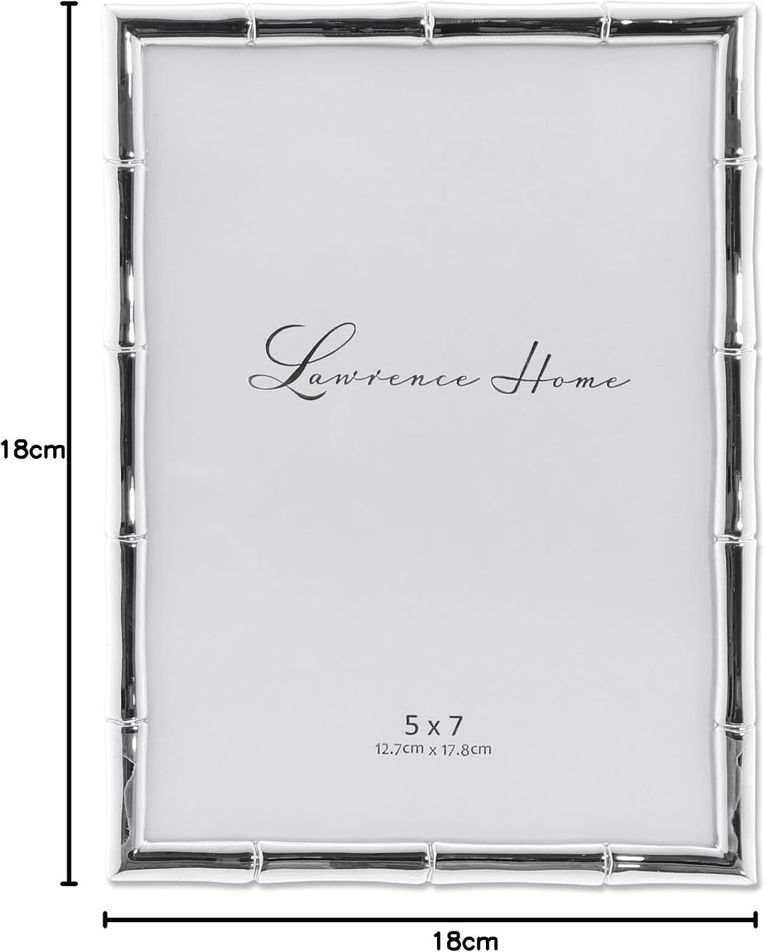 Lawrence Frames 710157 Bilderrahmen, Metall, Bambus, 12,7 x 17,8 cm, silberfarben 5x7 silber, 5x7 si
