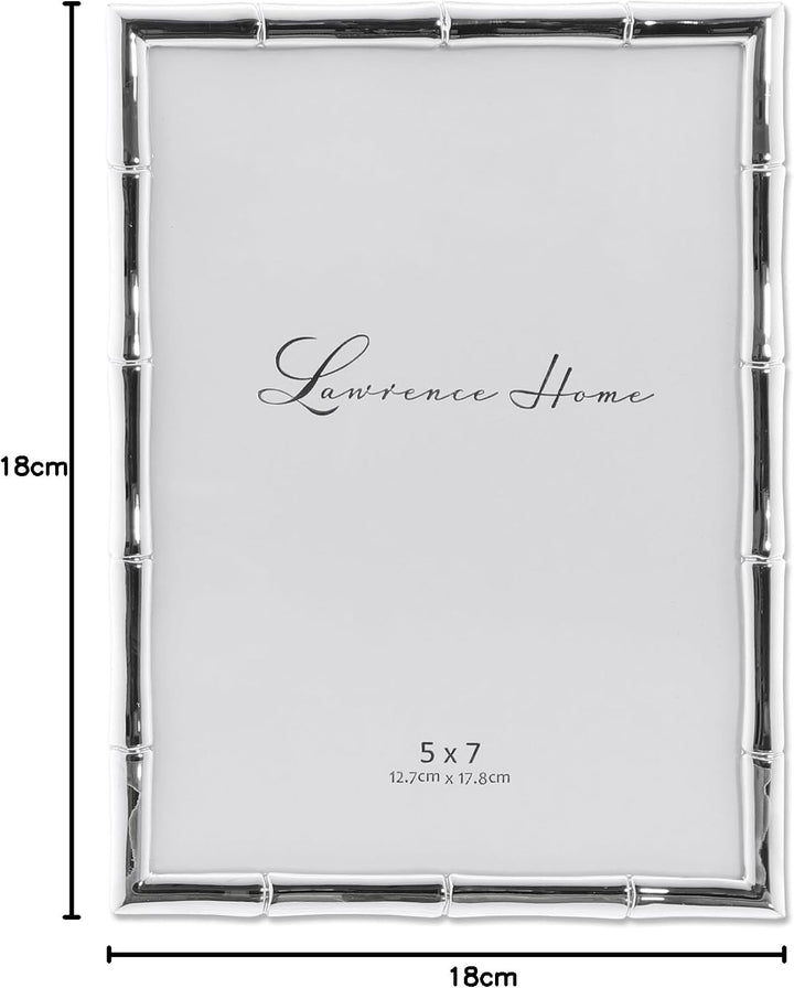Lawrence Frames 710157 Bilderrahmen, Metall, Bambus, 12,7 x 17,8 cm, silberfarben 5x7 silber, 5x7 si