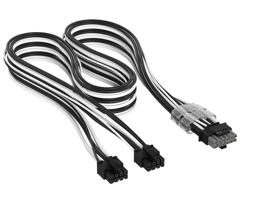 Corsair Elite Premium Typ 5 Einzeln Ummantelte 2x 8-Pin zu PCIe 12V-2x6 600W PSU-Kabel – Dreilagiges