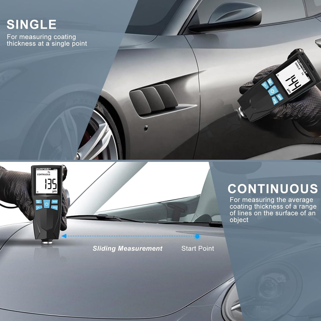 Lackmessgerät Auto, DURFICST Lackschichtdickenmessgerät für Autos, mit Automatischer Digitaler Kalib