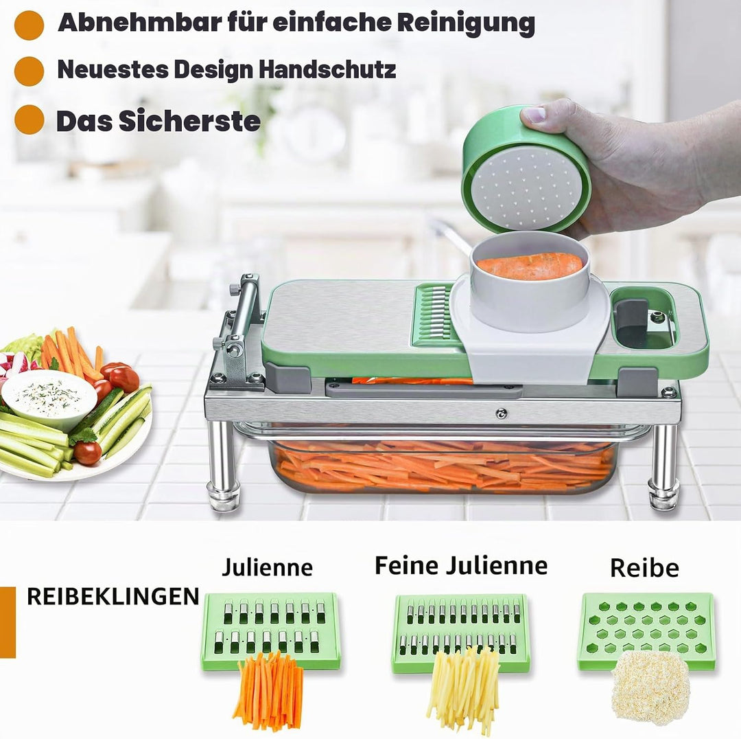Gemüseschneider, Gemüsezerkleinerer mit 10 Klingen, Zwiebelschneider mit Behälter, Pro All-in-1 Food