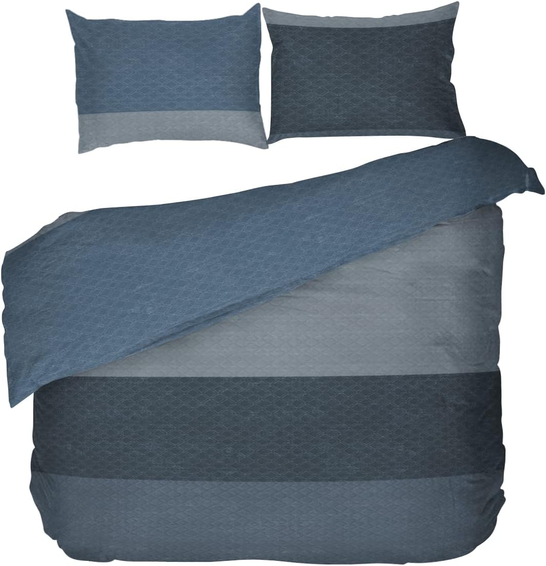 Bettwäsche-Set, Baumwolle, Mehrfarbig, Doppelbett