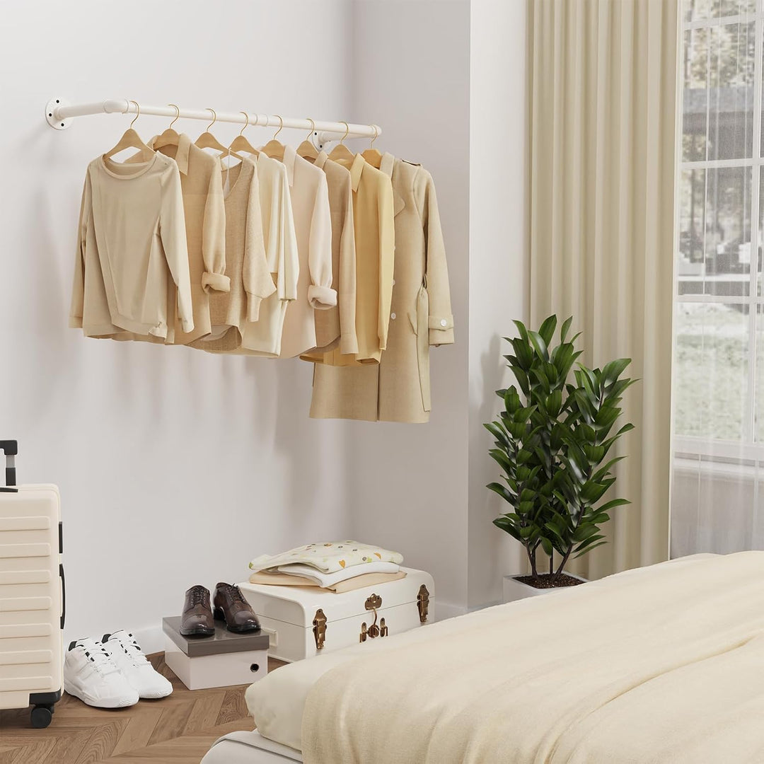 Yawinhe Kleiderstangen für die Wand, 94cm industrieller Rohr-Kleiderständer zur Wandmontage, Platzsp