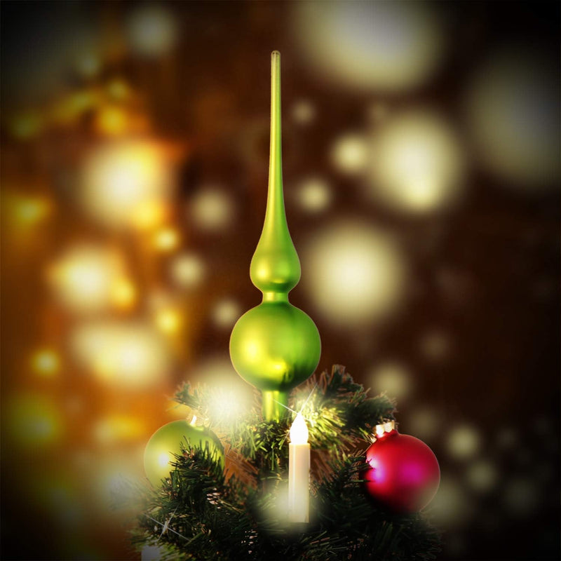 com-four® Weihnachtsbaumspitze matt - Christbaumspitze aus echtem Glas für Weihnachten - Tannenbaums