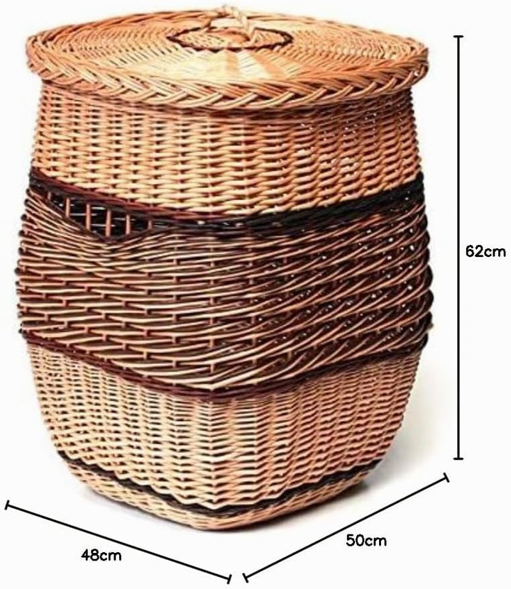 Wäschekorb aus Weide (50x50 H63, Natur) 50x50 H63 Natur, 50x50 H63 Natur