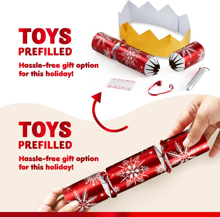 JOYIN 12 Stück Weihnachtsparty-Gastgeschenke ohne Schnappverschluss, rot und weiss, Party-Tischgesch