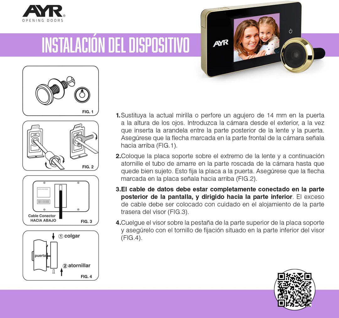 AYR 756 Digitaler Türspiegel, Messing
