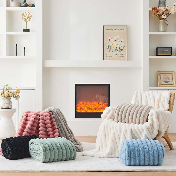 Lanqinglv Kuscheldecke Flauschig Decke Weiss,Dicke Kuscheldecke Plüsch Flanell Decke,Weiche Warme Wi