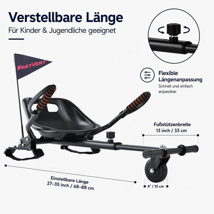 Fastvert Hoverboard Sitz Zubehör Verwandelt Ihr Hoverboard in einen Go Kart, so Macht das Treiben vi