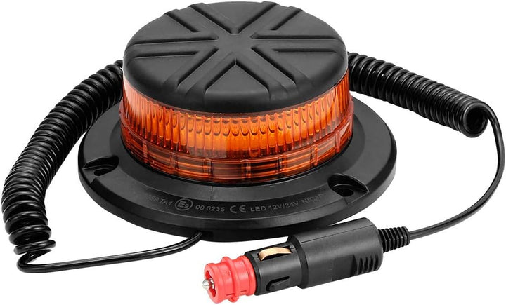 D-TECH 12/24V LED Frontblitzer Rundumleuchte Amber Notlicht-Leuchtfeuer für LKWs Traktoren Orange Ru