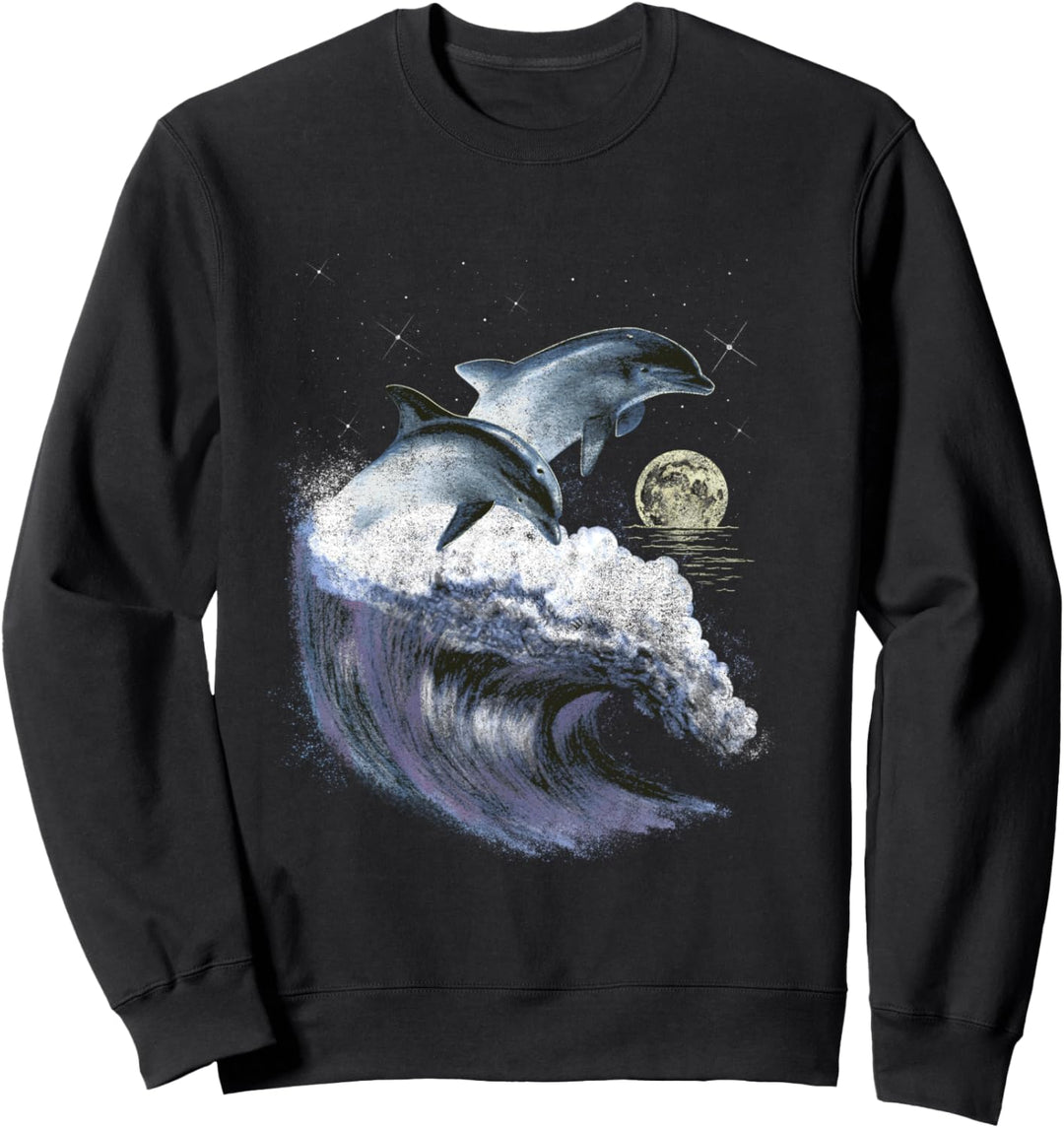 Trendy Night Dolphins Sweatshirt