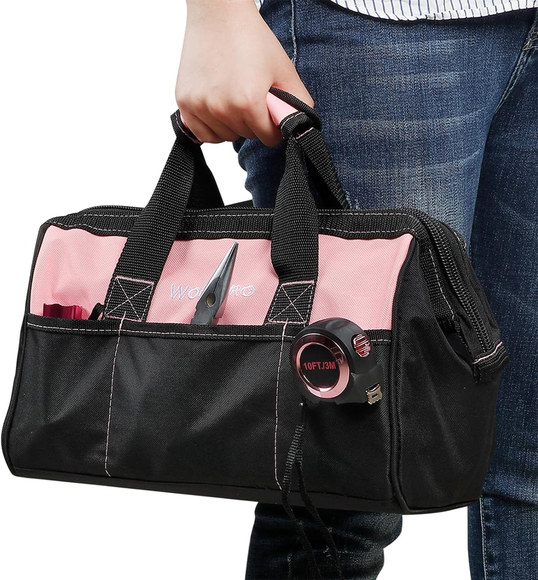 WORKPRO Pink Werkzeug Set Rosa Werkzeugkoffer 106-teilig Haushalts-Werkzeugsatz Reparatur inkl. Tasc