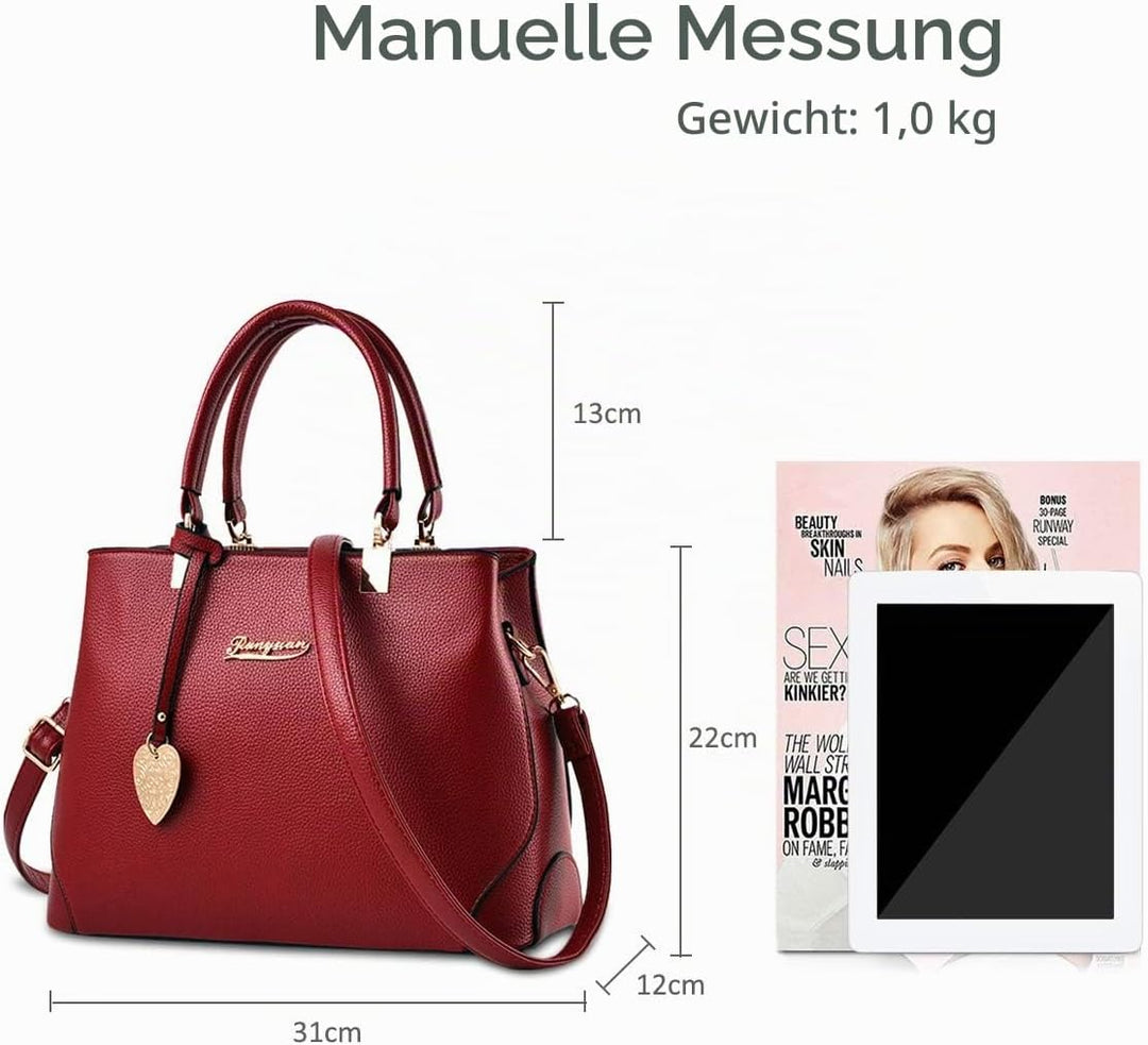 NICOLE &amp; DORIS Handtaschen für Damen Elegant Henkeltaschen PU Leder Schultertasche Wasserdichte Umhä
