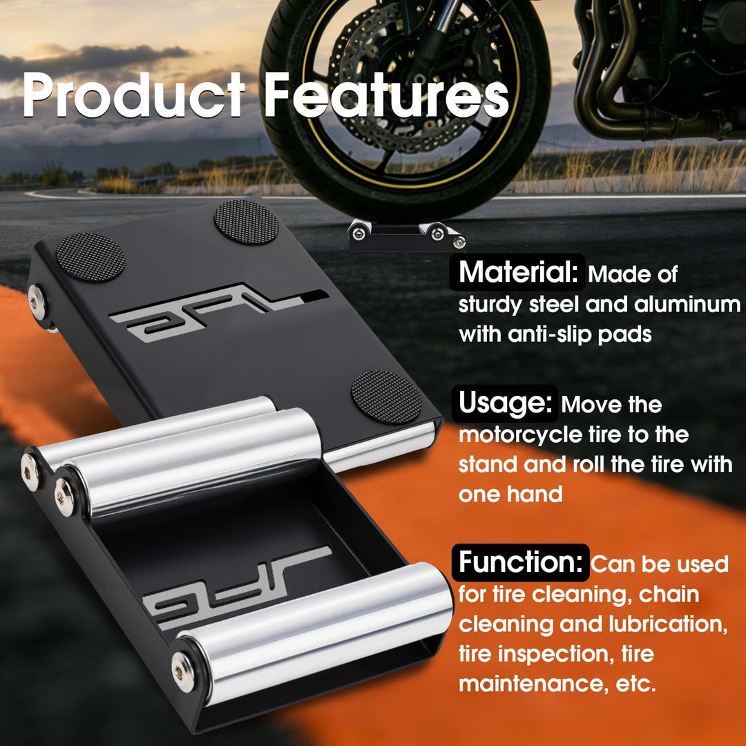 JFG RACING Motorrad Roller Stand Felgenreiniger Roller Ständer für Reifenreinigung &amp; Kettenschmierun
