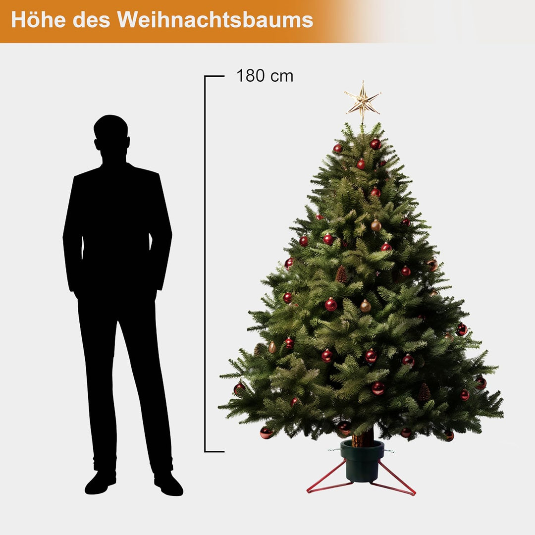 CeleBig Weihnachtsbaumständer für Bäume bis 1,8 m | Manuelle Befestigung mit 3 Schraubmechanismen |
