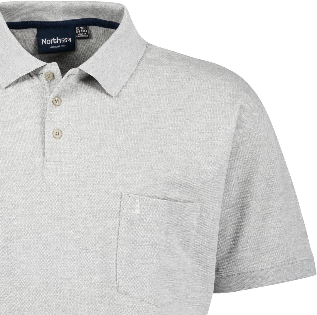 Allsize Pique Poloshirt in hellgrau von Greyes/North 56°4 für Herren Übergrössen 3XL - 8XL, Grösse:8