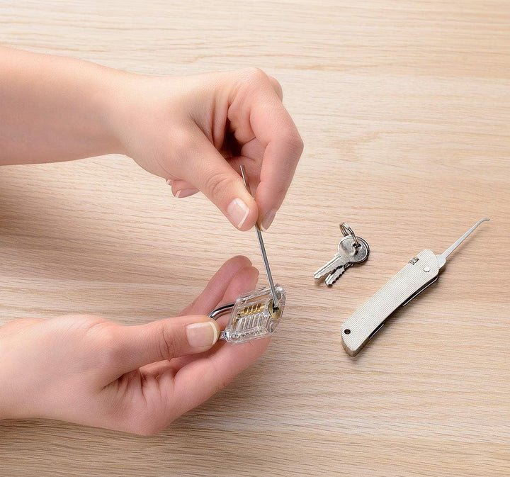 PEARL Schlossöffner: Lockpicking-Werkzeug mit 7 Dietrichen & Spanner, Edelstahl (Lockpicking Set, Mu