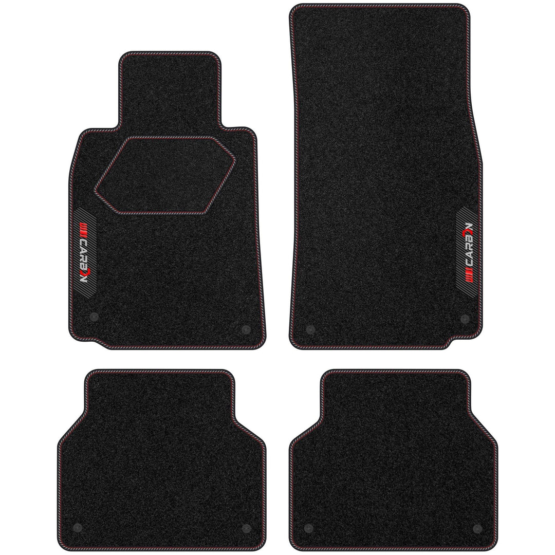 MOTOS Personalisierte Velours-Fussmatten Carbon Series passend für BMW 5er E39 1995-2004 - Premium,