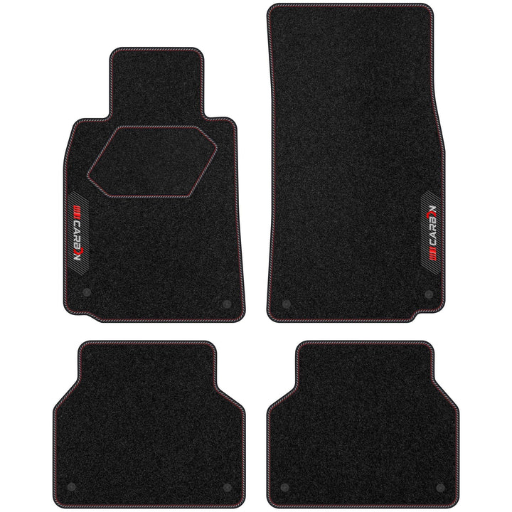 MOTOS Personalisierte Velours-Fussmatten Carbon Series passend für BMW 5er E39 1995-2004 - Premium,