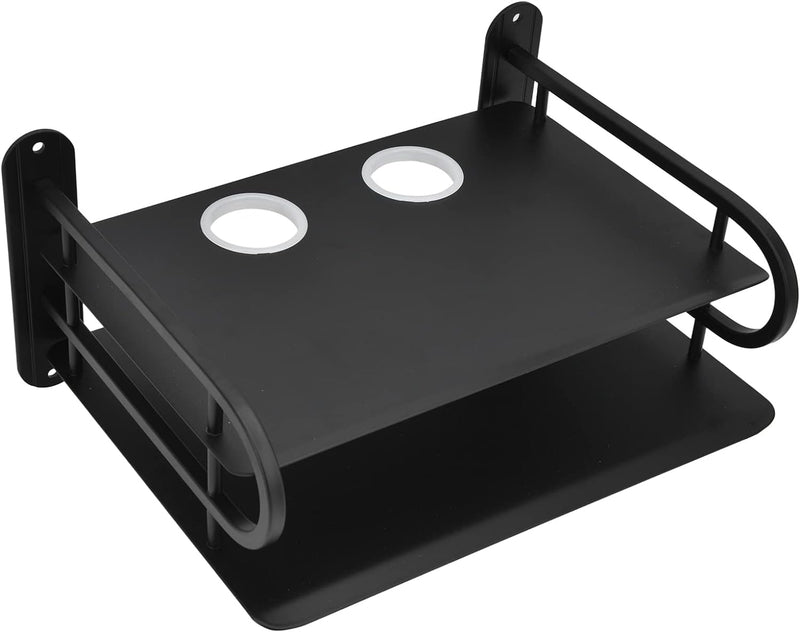 Septpenta Double Layer Floating Wall Mount, Dual Wireless WiFi Router Storage Box, TV Box Storage Ra