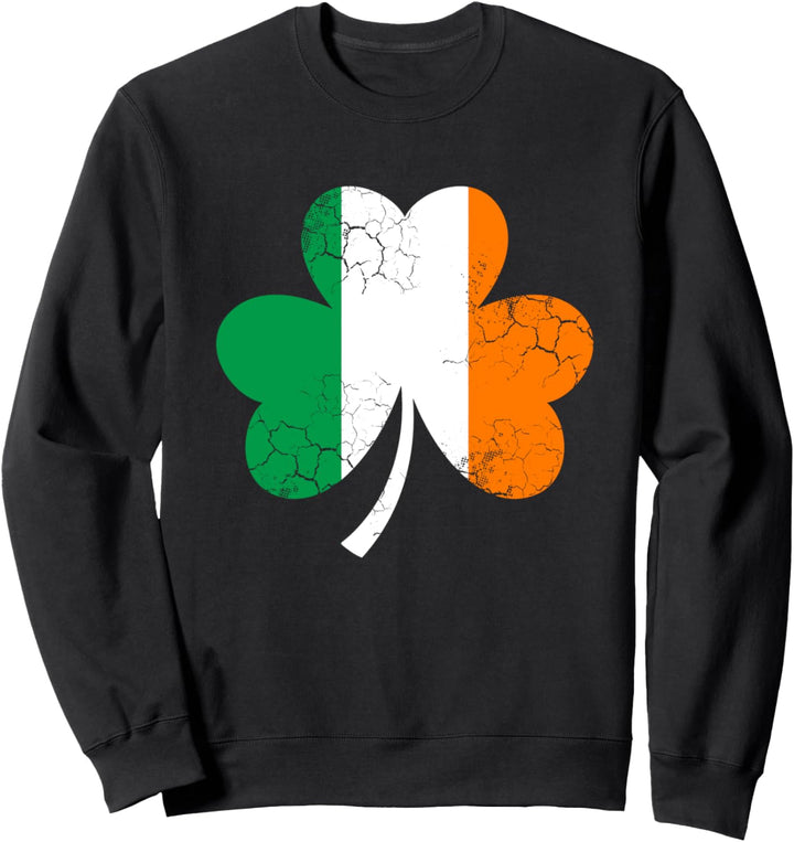 Irish Flag Of Ireland Shamrock St Patrick's Day Vintage Fade Sweatshirt