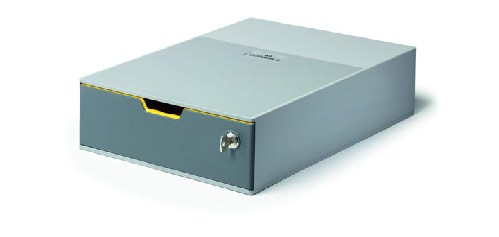 Durable Schubladenbox abschliessbar (Varicolor 1 Safe) 1 Fach, anthrazit/gelb, 760127, 1 Fach