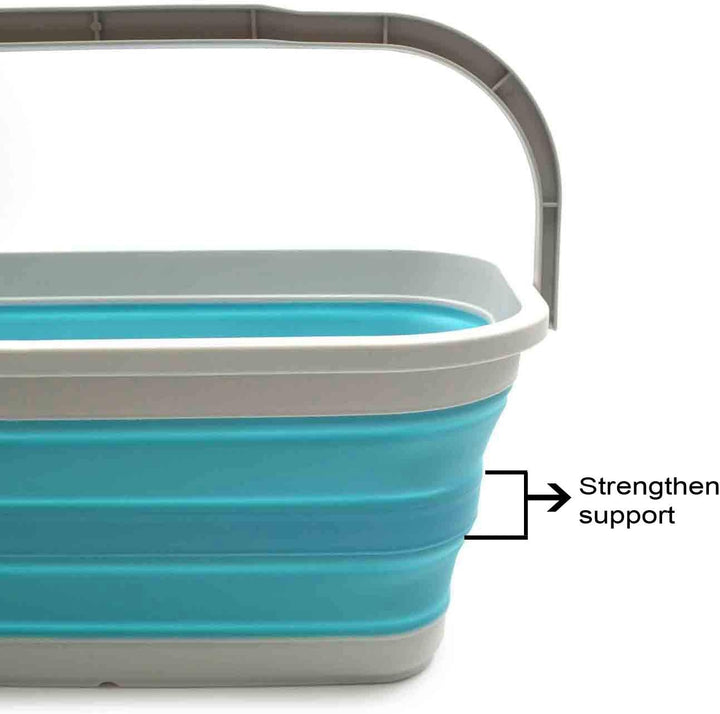 SAMMART 11.6L Set of 2 Collapsible Bucket (Hellblau, 2) Hellblau 2, Hellblau 2