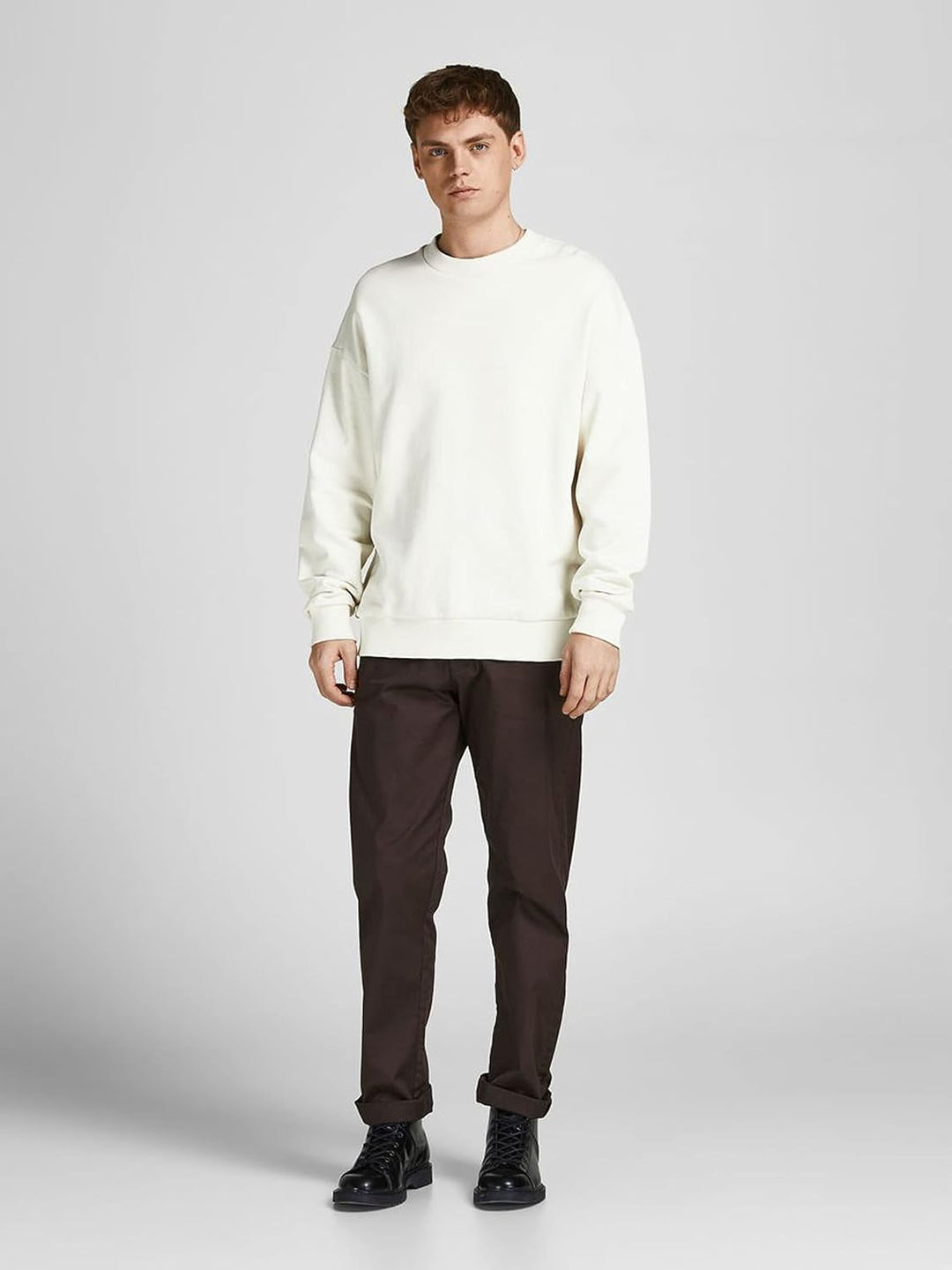 JACK &amp; JONES Male Sweatshirt Klassisches L Weiss (White/Reg Fit), L Weiss (White/Reg Fit)