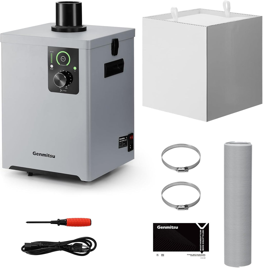 Genmitsu MD13 Rauchreiniger für Genmitsu L8, Rauchabsauger mit Vierschichtfiltration, LED-Schnittste