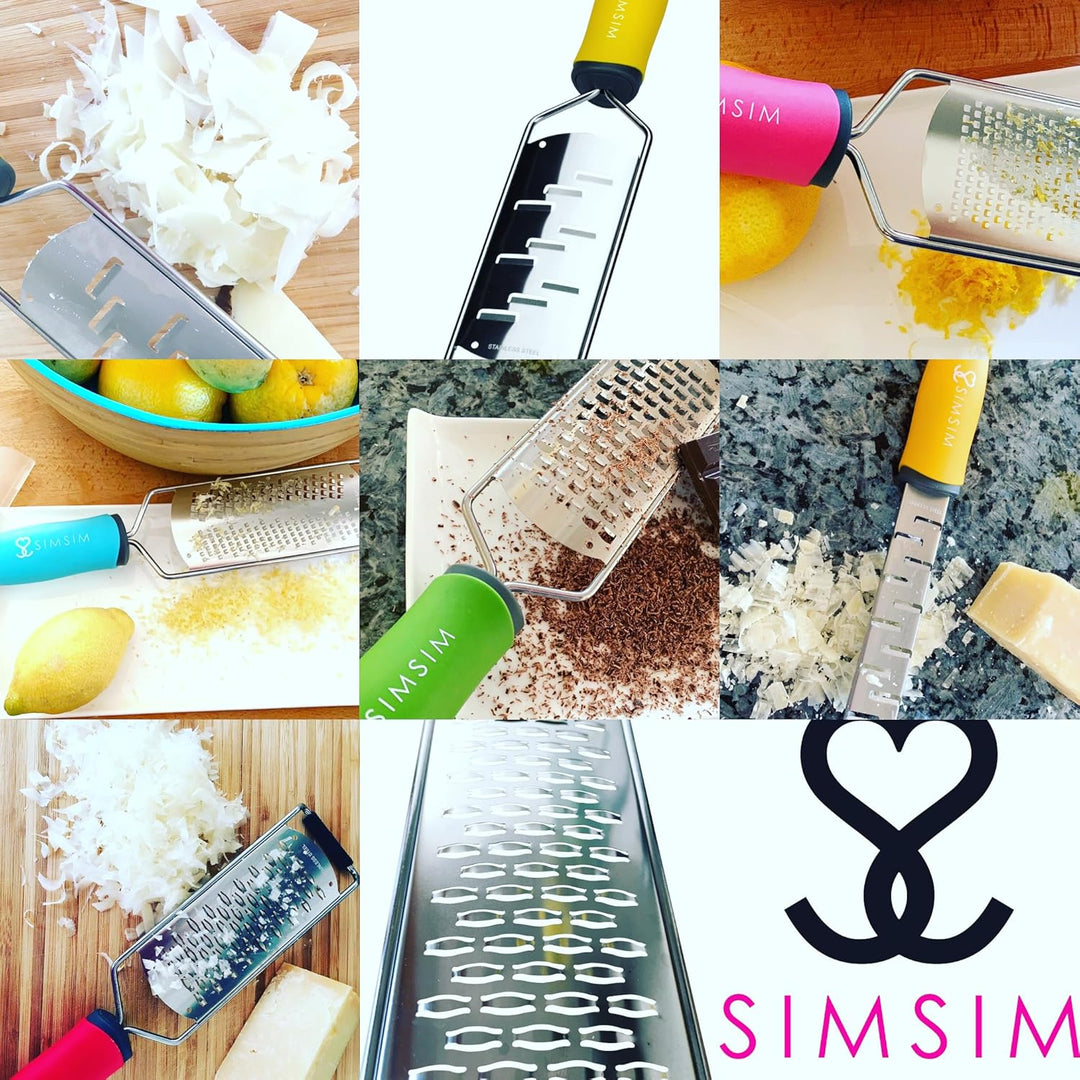 SimSim Profi HOBEL superscharfer Parmesanhobel - Edelstahl - gelber Griff - spülmaschinengeeignetes
