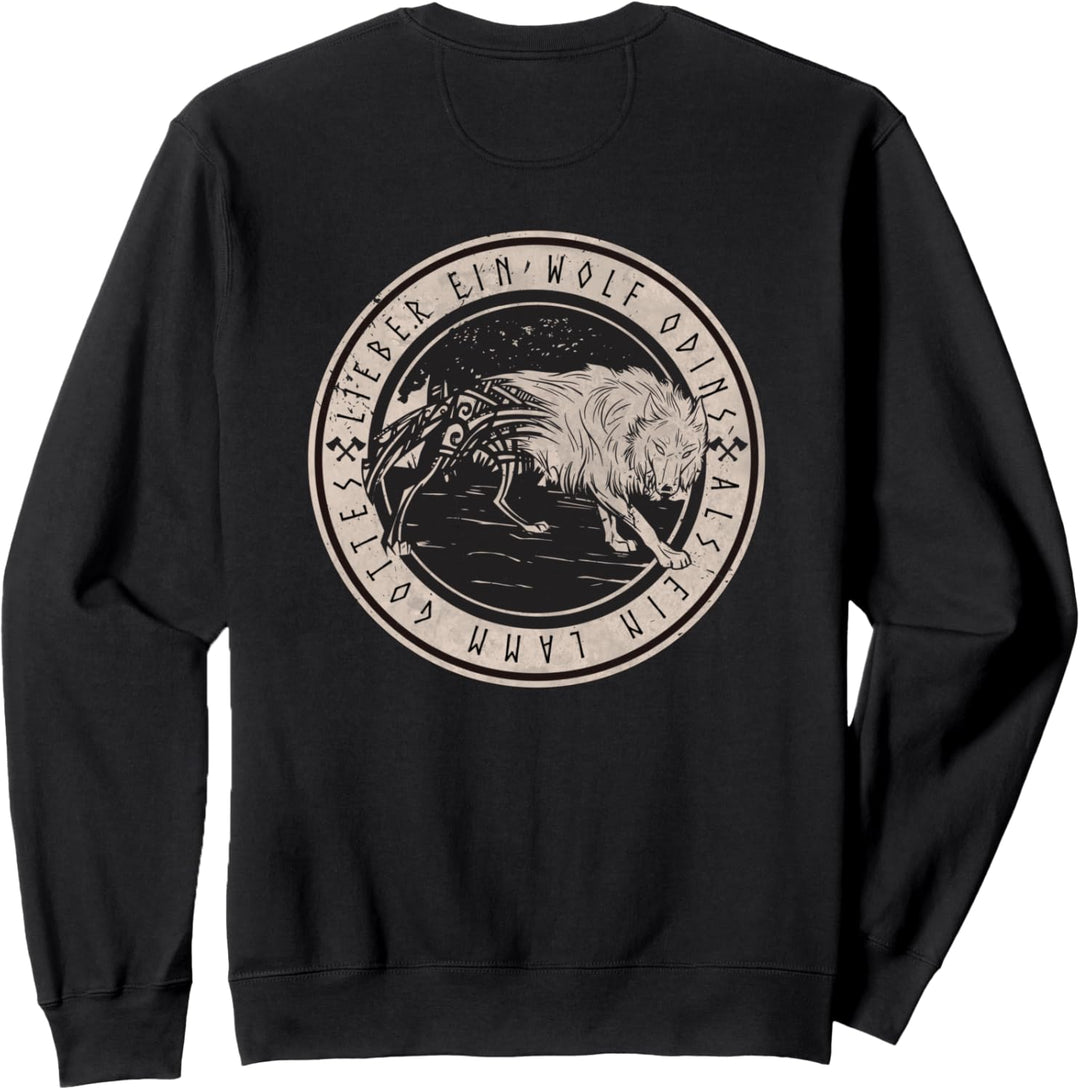 Nordische Mythologie Odin Wolf Valhalla (Zurück) Sweatshirt
